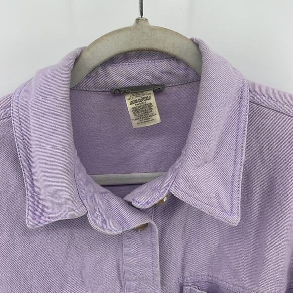 Sans Souci heavy weight mom long sleeve button down jean shirt jacket shacket M - Picture 2 of 6